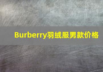 Burberry羽绒服男款价格