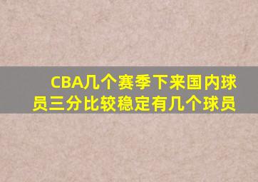 CBA几个赛季下来国内球员三分比较稳定有几个球员