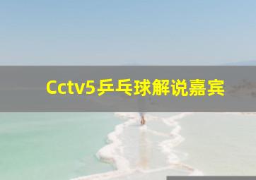 Cctv5乒乓球解说嘉宾