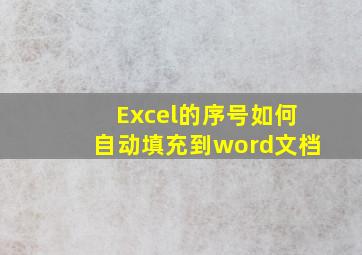 Excel的序号如何自动填充到word文档