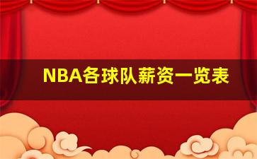 NBA各球队薪资一览表