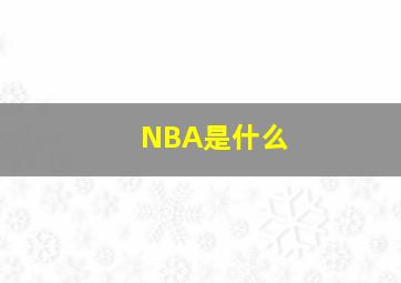 NBA是什么