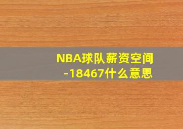 NBA球队薪资空间-18467什么意思