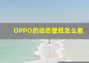 OPPO的动态壁纸怎么能