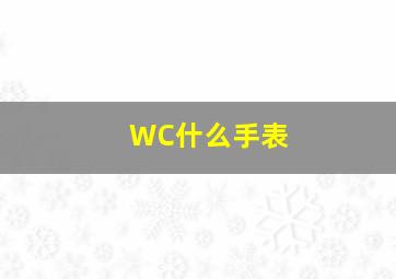 WC什么手表