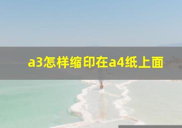 a3怎样缩印在a4纸上面