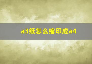 a3纸怎么缩印成a4