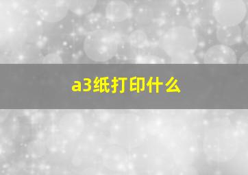 a3纸打印什么