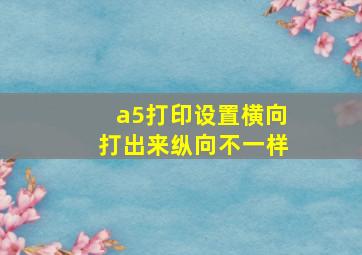 a5打印设置横向打出来纵向不一样