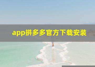 app拼多多官方下载安装