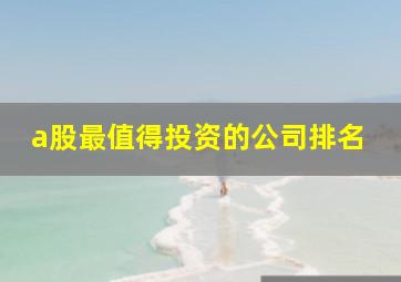 a股最值得投资的公司排名