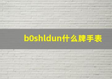 b0shldun什么牌手表