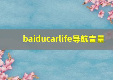 baiducarlife导航音量