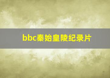 bbc秦始皇陵纪录片