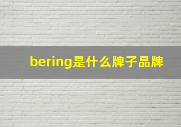 bering是什么牌子品牌