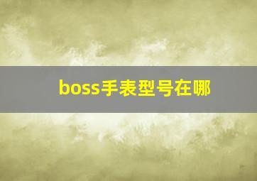 boss手表型号在哪