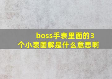 boss手表里面的3个小表图解是什么意思啊