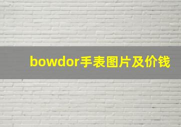 bowdor手表图片及价钱