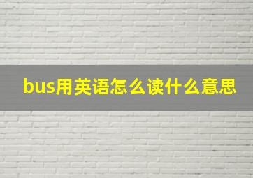 bus用英语怎么读什么意思