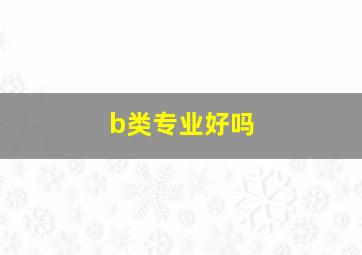 b类专业好吗