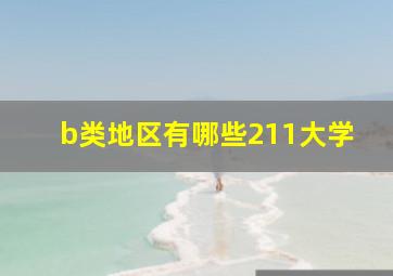 b类地区有哪些211大学