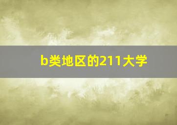 b类地区的211大学