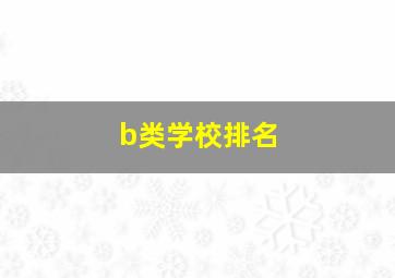 b类学校排名