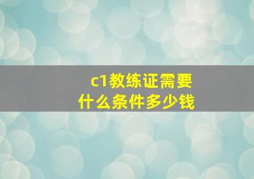 c1教练证需要什么条件多少钱