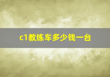 c1教练车多少钱一台