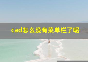 cad怎么没有菜单栏了呢