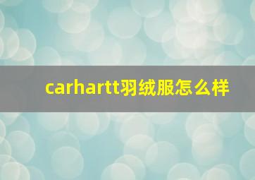 carhartt羽绒服怎么样