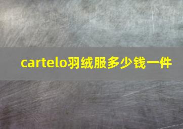 cartelo羽绒服多少钱一件