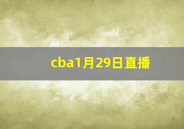 cba1月29日直播