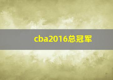 cba2016总冠军