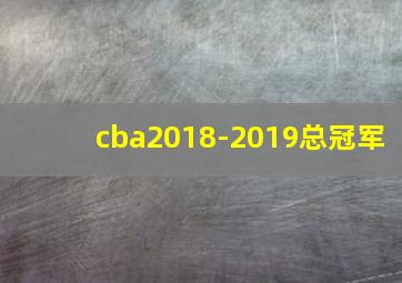 cba2018-2019总冠军