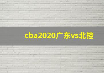 cba2020广东vs北控