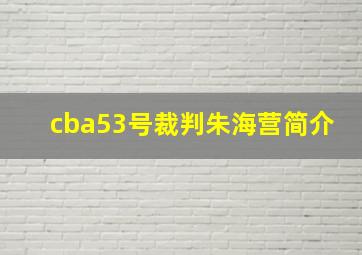 cba53号裁判朱海营简介