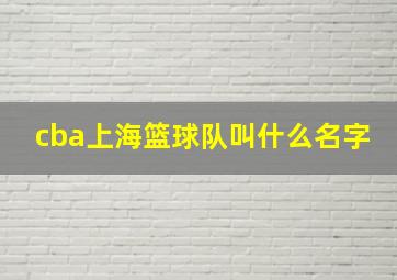 cba上海篮球队叫什么名字