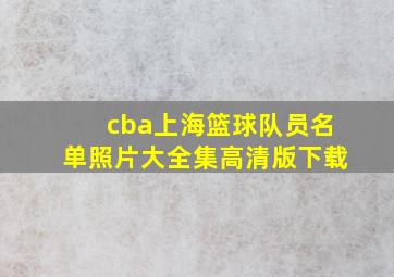 cba上海篮球队员名单照片大全集高清版下载