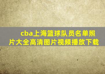 cba上海篮球队员名单照片大全高清图片视频播放下载