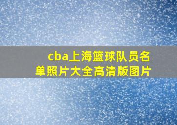 cba上海篮球队员名单照片大全高清版图片