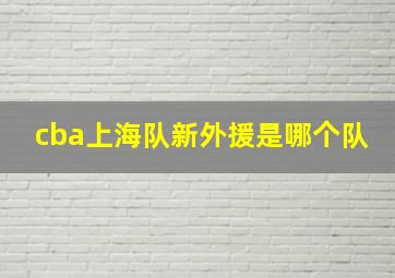 cba上海队新外援是哪个队