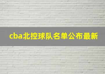 cba北控球队名单公布最新