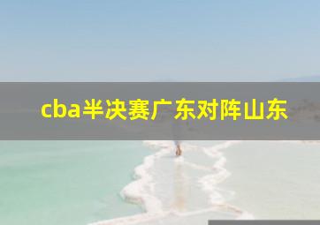 cba半决赛广东对阵山东