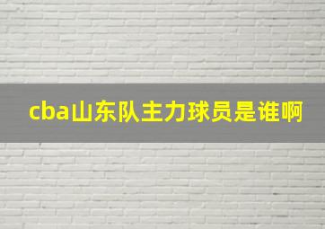 cba山东队主力球员是谁啊