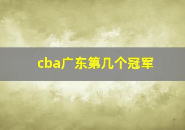 cba广东第几个冠军