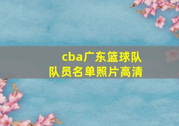 cba广东篮球队队员名单照片高清