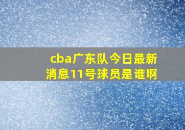 cba广东队今日最新消息11号球员是谁啊