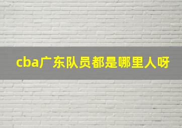 cba广东队员都是哪里人呀