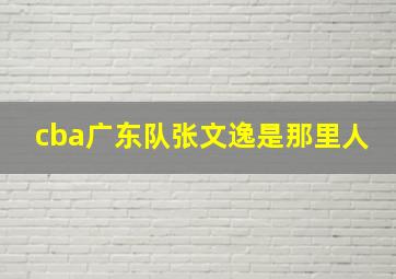 cba广东队张文逸是那里人